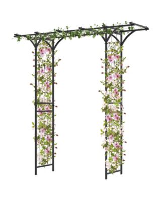 6.8 Feet Garden Arbor with Trellises for Climbing Plant Vine Rose