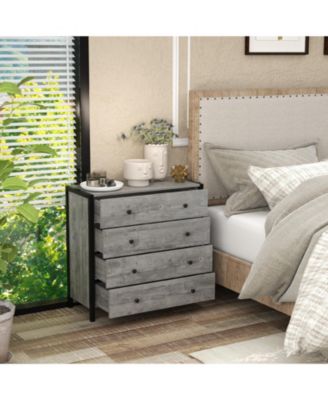 4-Drawer Dresser Modern Wooden Chest of Drawers for Bedroom Living Room