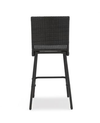 Streamdale Dark Brown Wicker Outdoor Barstools (Set Of 2)
