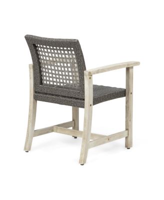 Streamdale Acacia Wood And Wicker Dining Chairs (Set Of 2)