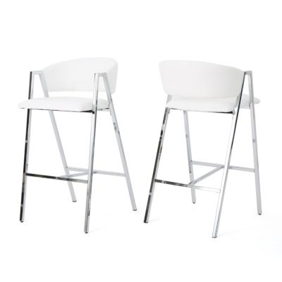 Streamdale Contemporary Counterstools With Nailhead Accents (Set Of 2)