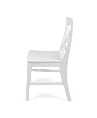 Streamdale Acacia Wood Farmhouse Dining Chairs, White