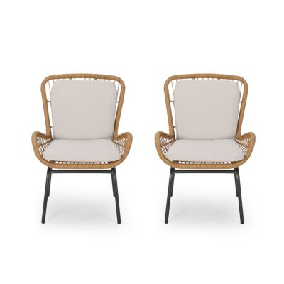 Pabrico Modern Wicker Club Chair With Water-Resistant Cushions