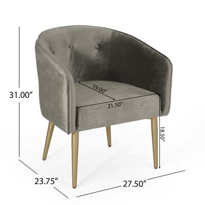 Modern Glam Velvet Dining Chair With Button Tufting