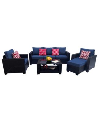 Streamdale 7-Piece Outdoor Rattan Sofa Set with Cushions