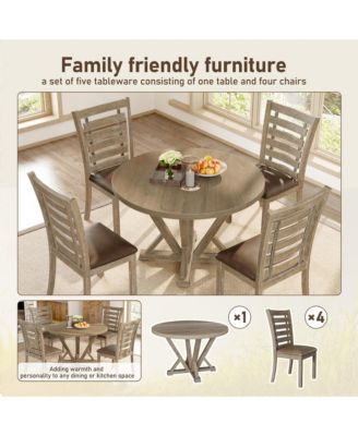 5pc Rustic Farmhouse Dining Set