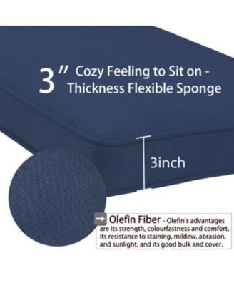 Patio Bench Cushion Outdoor Olefin Fabric Slipcover Sponge Foam 46.5  x 17.7”  Dark Blue