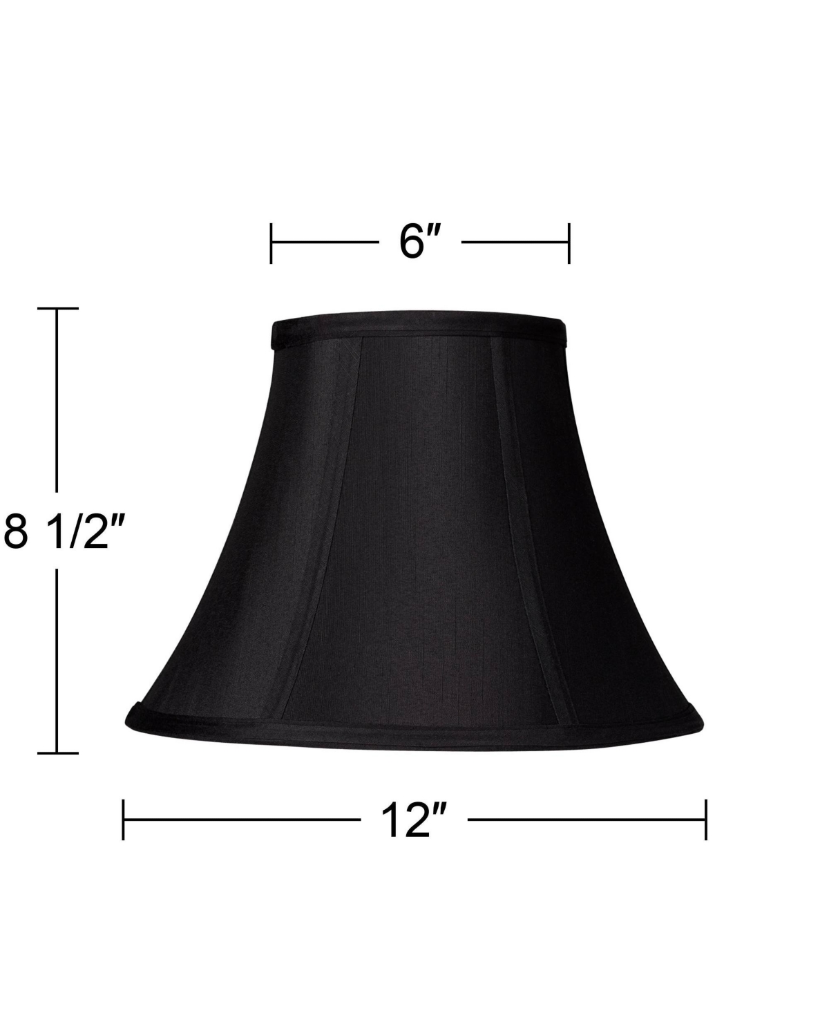SpringcrestStretch Small Bell Lamp Shade Top x Bottom x 9 Slant x High (Spider) Replacement with Harp and Finial - Black