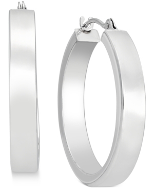image of Bold Hoop Earrings in 10k White Gold