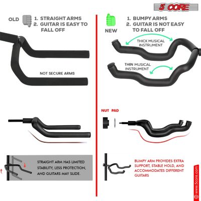 Triple Guitar Stand Floor Adjustable 30- 38.5 Inch Tripod Multi Guitars Holder Universal Folding Support for Acoustic Electric Bass Banjo Stands Hold 3 Guitars GSH 3N1