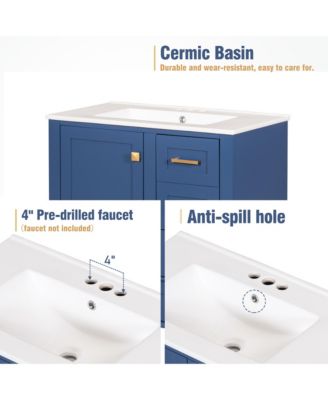 30" Modern Bathroom Vanity with Sink and Storage