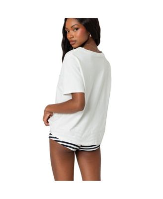 Loose fit V neck T shirt