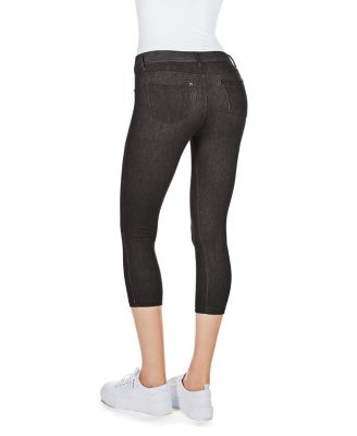 Women's Denim Zipper Capri Cotton Blend Jean Leggings