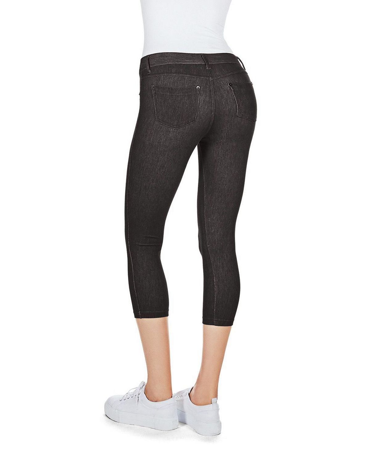 MeMoi Women's Denim Zipper Capri Cotton Blend Jean Leggings view 3 — MAYCSS fashion products