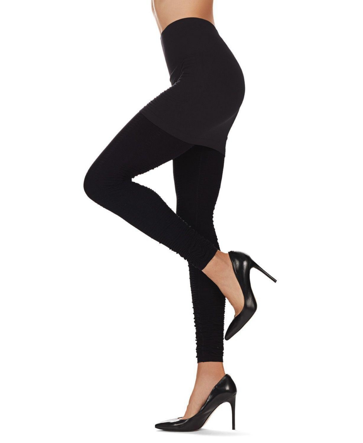 Women's Grinza Capri Workout Skirted Leggings - Black