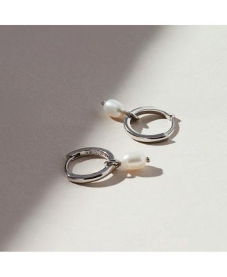 Pearl Huggie Hoops  - Frida