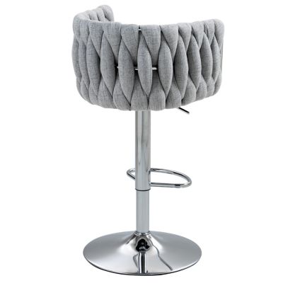 Streamdale 360 Swivel Bar Stools with Woven Back & Footrest (Set Of 2)