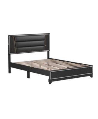 Streamdale Queen Size Upholstered Bed with LED Lights and Sparkling Decor