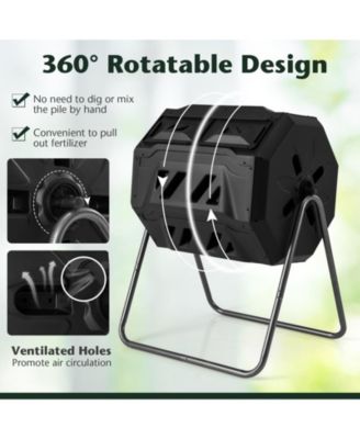 360° Rotatable Tumbling Composter with 2 Sliding Doors