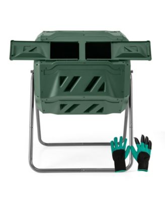 360° Rotatable Tumbling Composter with 2 Sliding Doors