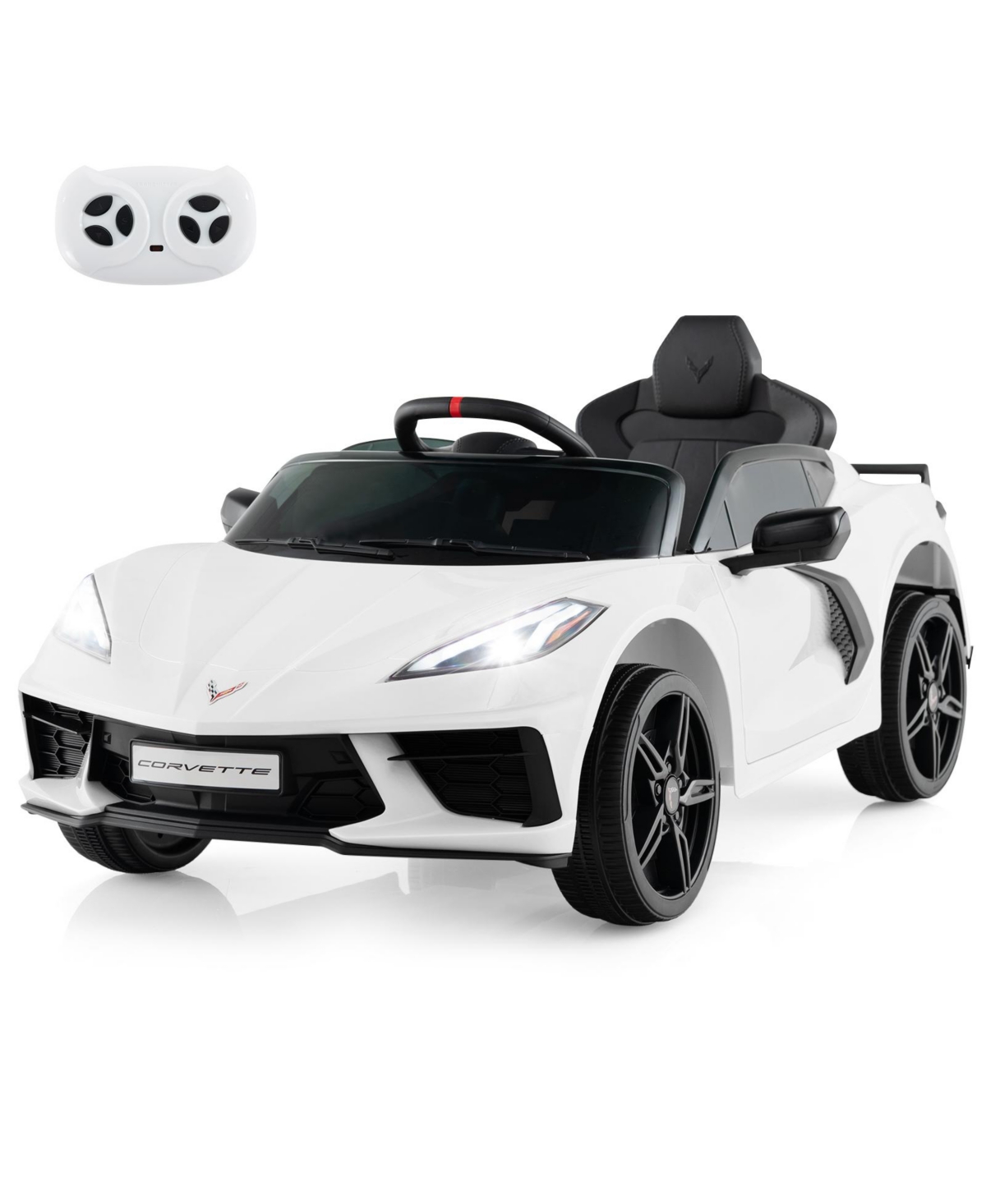 Slickblue 12V Electric Kids Ride On Car Licensed Chevrolet Corvette C8 with Remote Control Ages 3+ Years Old