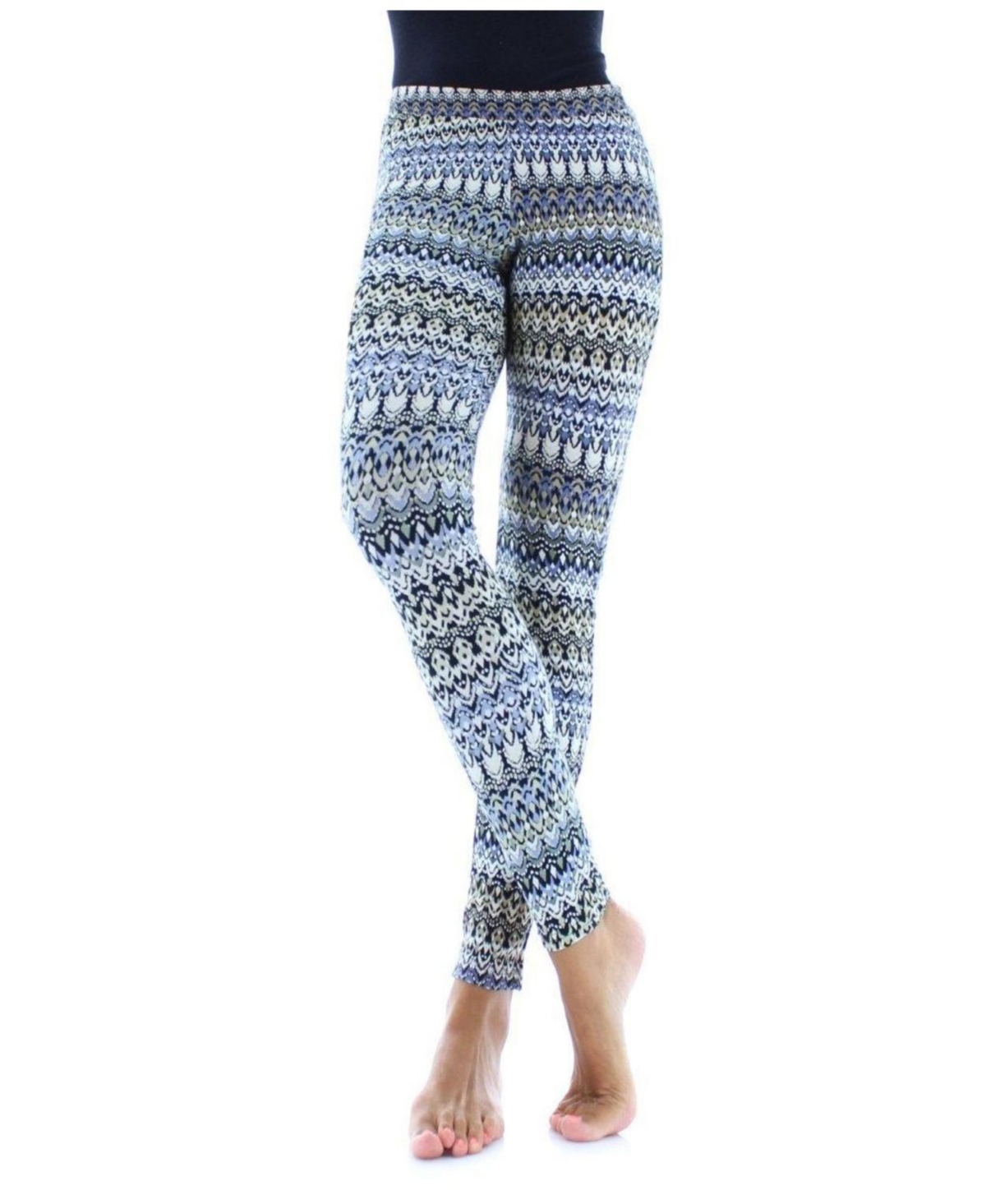 Women's Protuva Bohemian Print Cotton Blend Leggings - Black collage