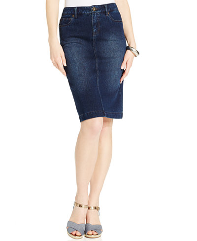 Style & Co. Knit Denim Skirt, Only at Macy's - Skirts - Women - Macy's
