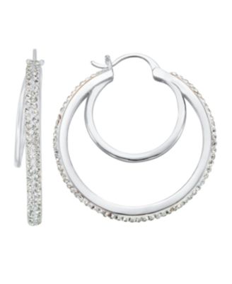 Clear Crystal Double Hoop Earring