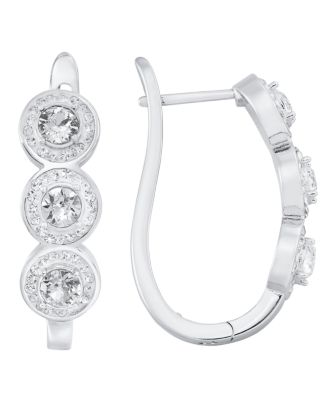 Clear Crystal Pave Hinged Hoop Earring