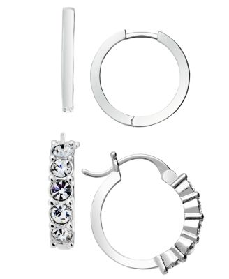 Clear Crystal Duo Hoop Earring Set