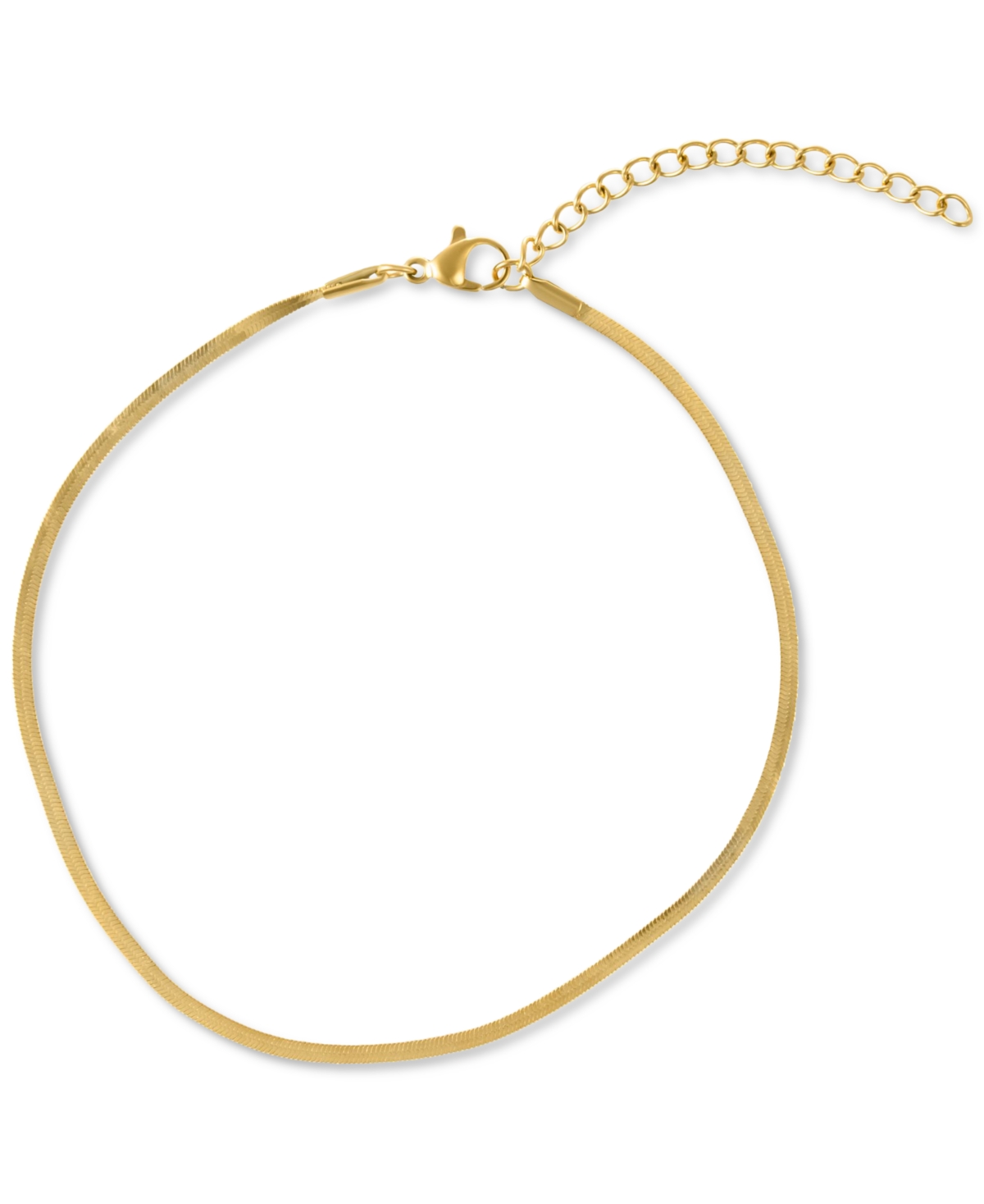 Adornia Gold Tarnish Resistant Adjustable 9-11" Herringbone, Valentina And Mariner Chain Anklet Set In Gold