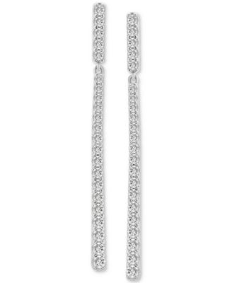 Diamond Elongated Linear Drop Earrings (1 ct. t.w.) in 14k White Gold, Created for Macy's