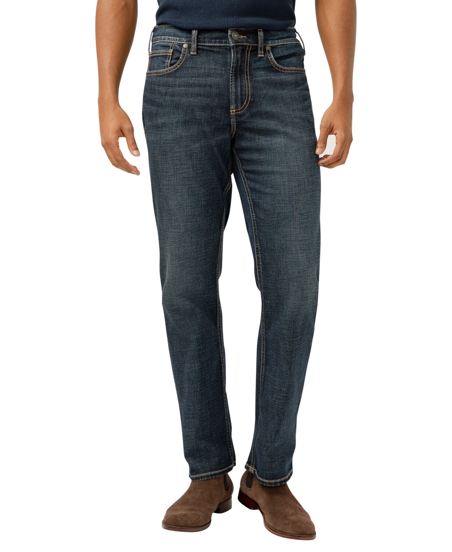 Мужские джинсы Silver Jeans Co. Grayson Classic Fit Straight Leg Luxe Heritage, цвет: Индиго — фото 1