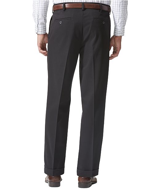 men's pleated cuffed khaki pants