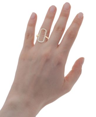 Diamond Open Rectangle Statement Ring (1/2 ct. t.w.) in 14k  Yellow or White Gold, Created for Macy's
