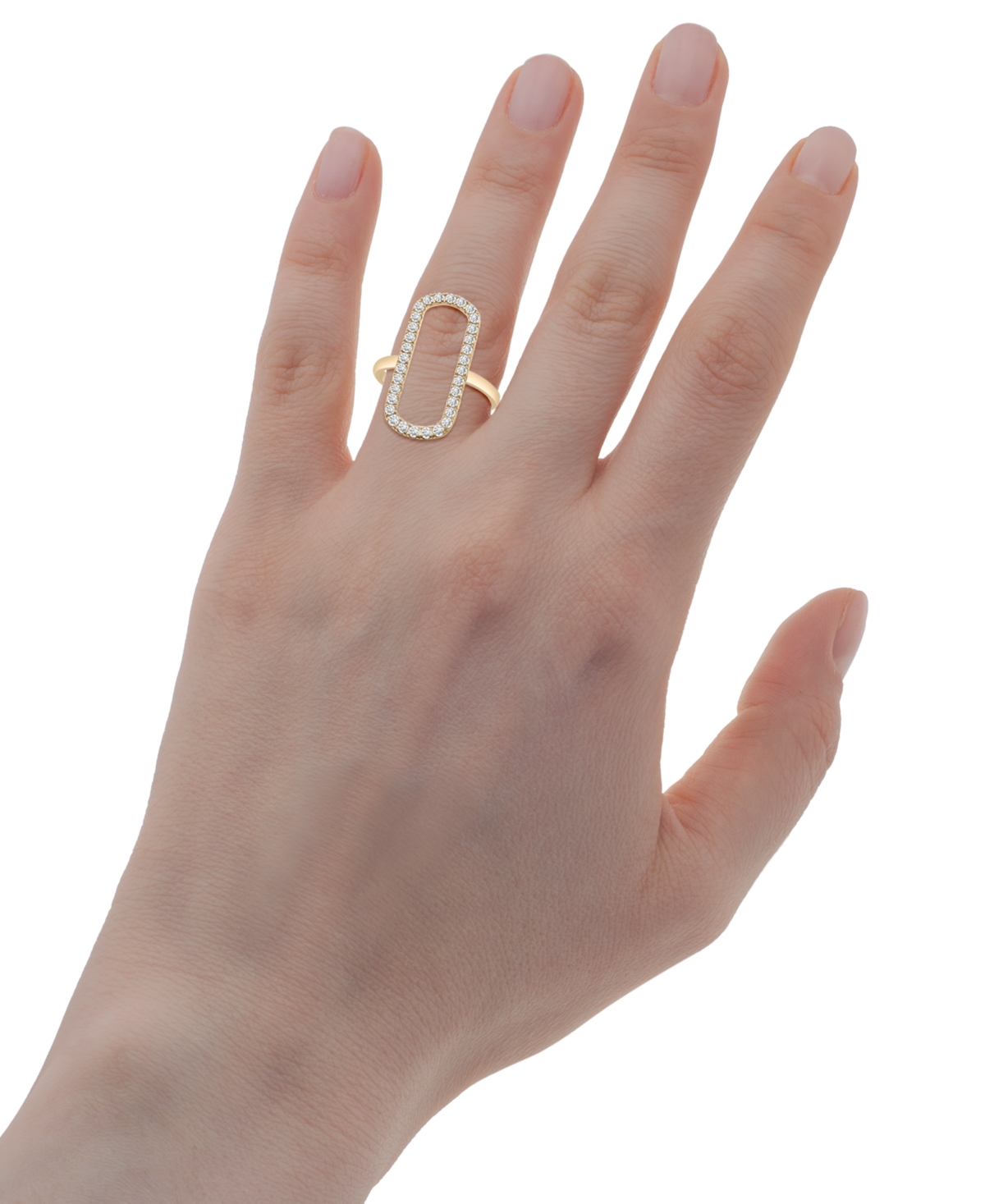 Wrapped In Love Diamond Open Rectangle Statement Ring (1/2 Ct. T.w.) In 14k Yellow Or White Gold, Created For Macy's In Yellow Gold