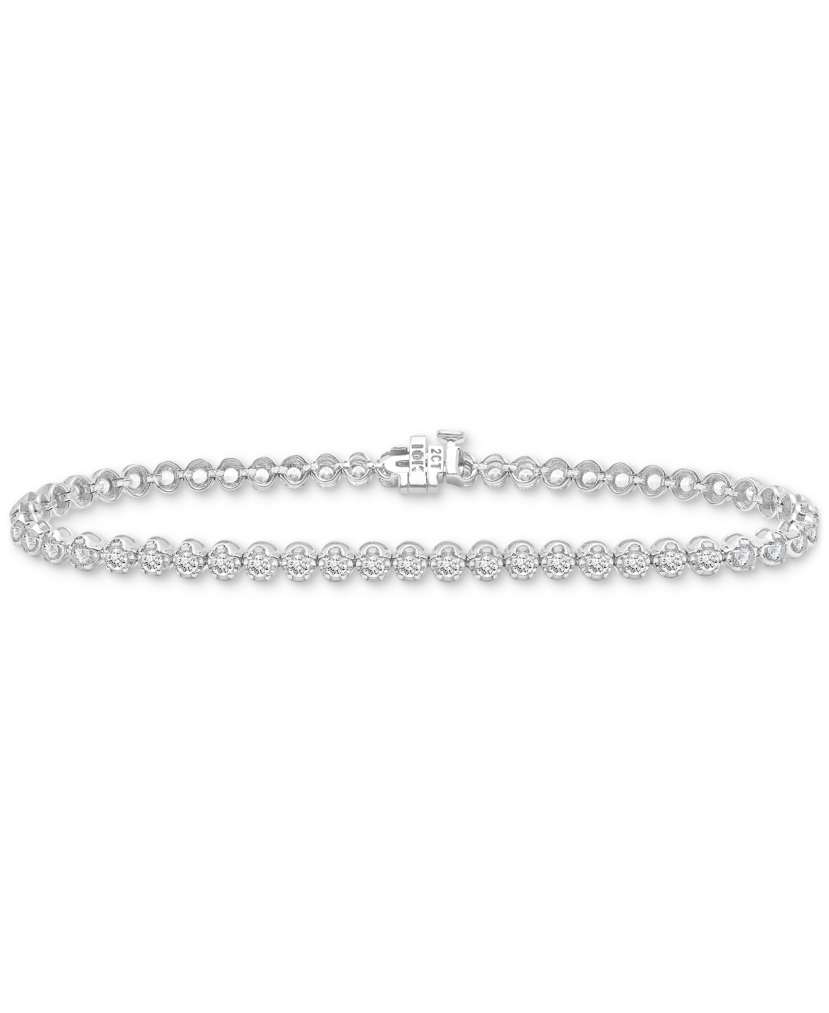 Wrapped In Love Diamond Claw-set Tennis Bracelet (2 Ct. T.w.) In 14k White Gold, Created For Macy's In White Gold