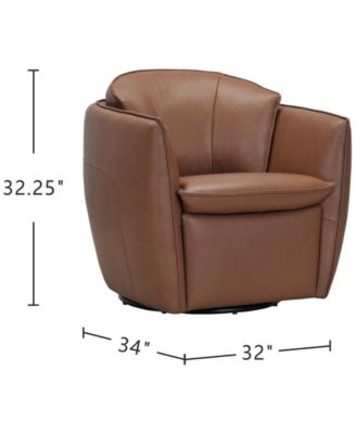 Kettner 32" Leather Swivel Chair, Created for Macy's