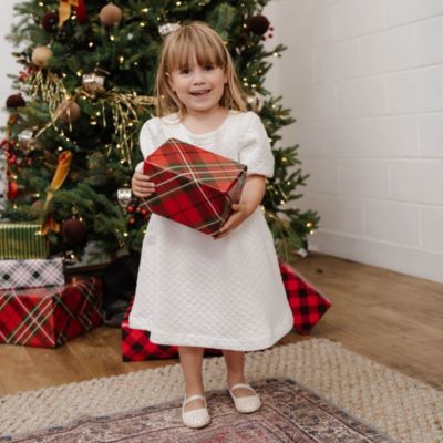 Toddler Girls Quilted Puff Sleeve Dress