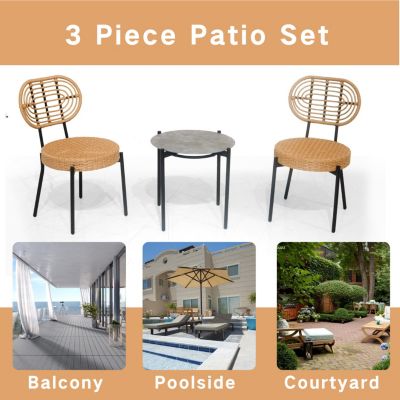 Streamdale 3-Piece Outdoor Wicker Bistro Set Durable, Stylish, & Versatile