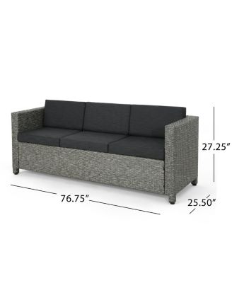 Streamdale Modern 3-Seater Outdoor Sofa With Water-Resistant Cushions