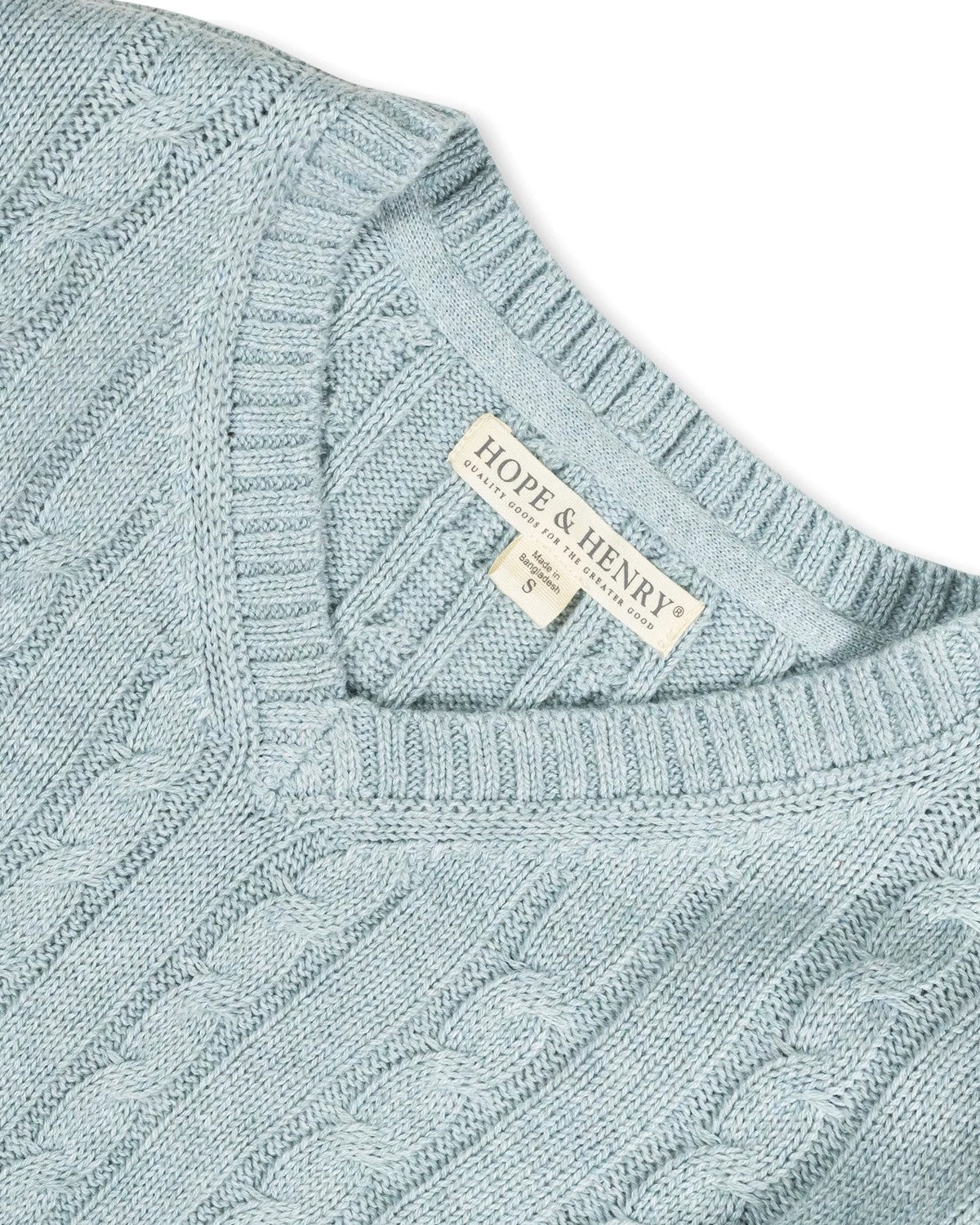 Hope & Henry Baby Boys Organic Long Sleeve Fine Gauge Cable V-Neck Sweater