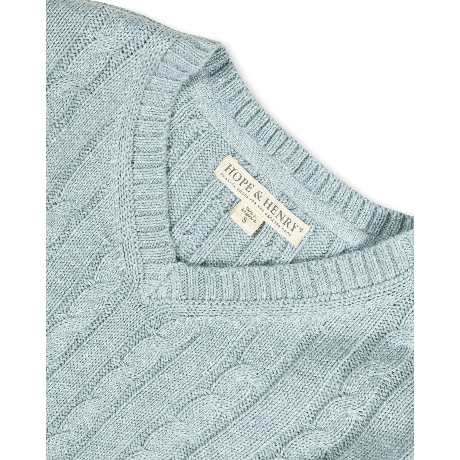 Baby Boys Hope and Henry Organic Long Sleeve Fine Gauge Cable V-Neck Sweater