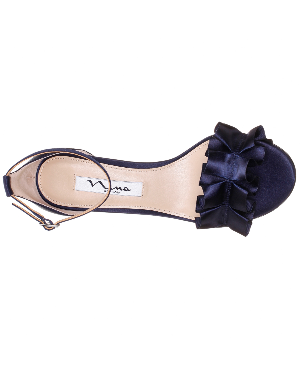 Nina Women's Lisa Mid Heel With Ruffle Sandal In Navy