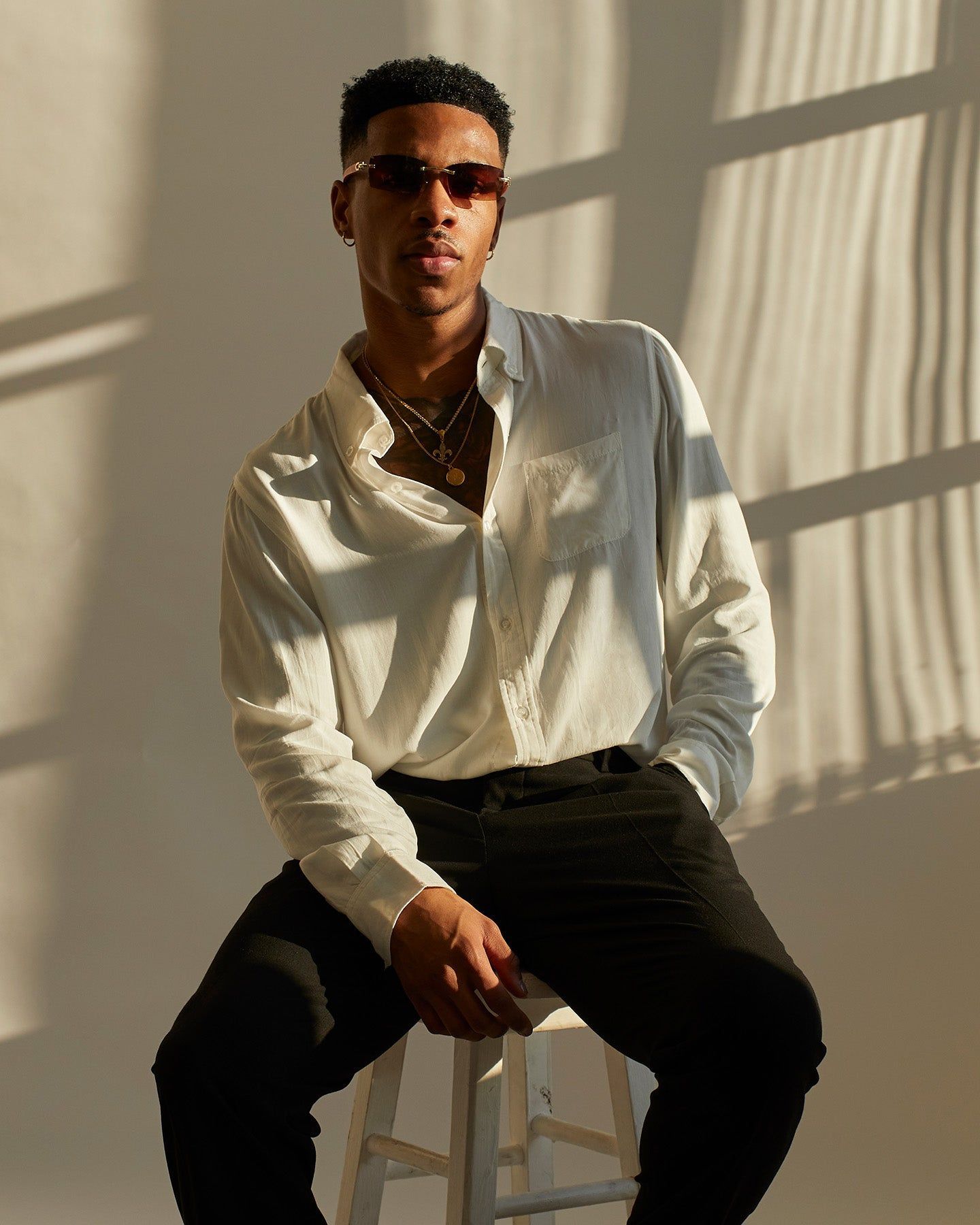 Мужская рубашка XXIII Crete Long Sleeve Button Up, цвет: Белый — фото 5