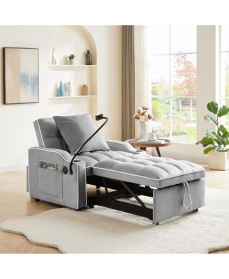 3-in-1 Convertible Sleeper Chair Bed with USB Charging