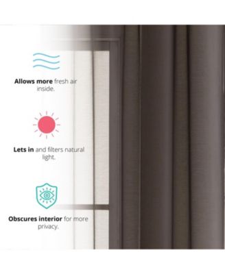 2 Piece Semi Sheer Voile Window Curtain Drapes Grommet Panels for Bedroom, Living Room & Kids Room