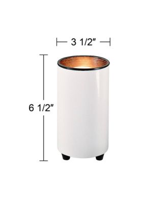 Set of 2 Can Uplighting Indoor Accent Spot-Lights Plug-In Floor Plant Home Decorative Art Desk White Finish 6 1/2" High