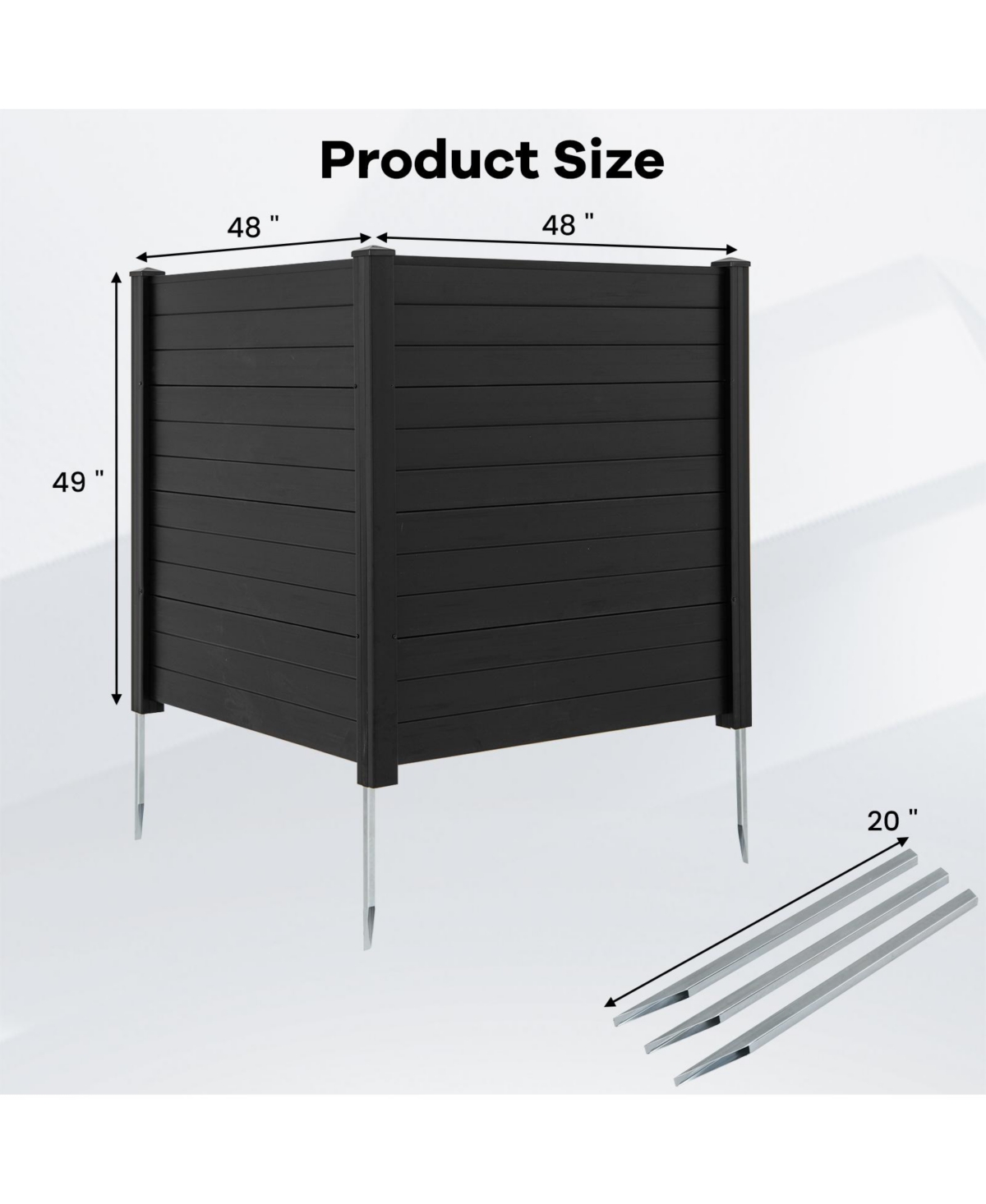 2 Pack Inches L x 49 Inches H Air Conditioner Fences with Sturdy Metal Ground Stakes