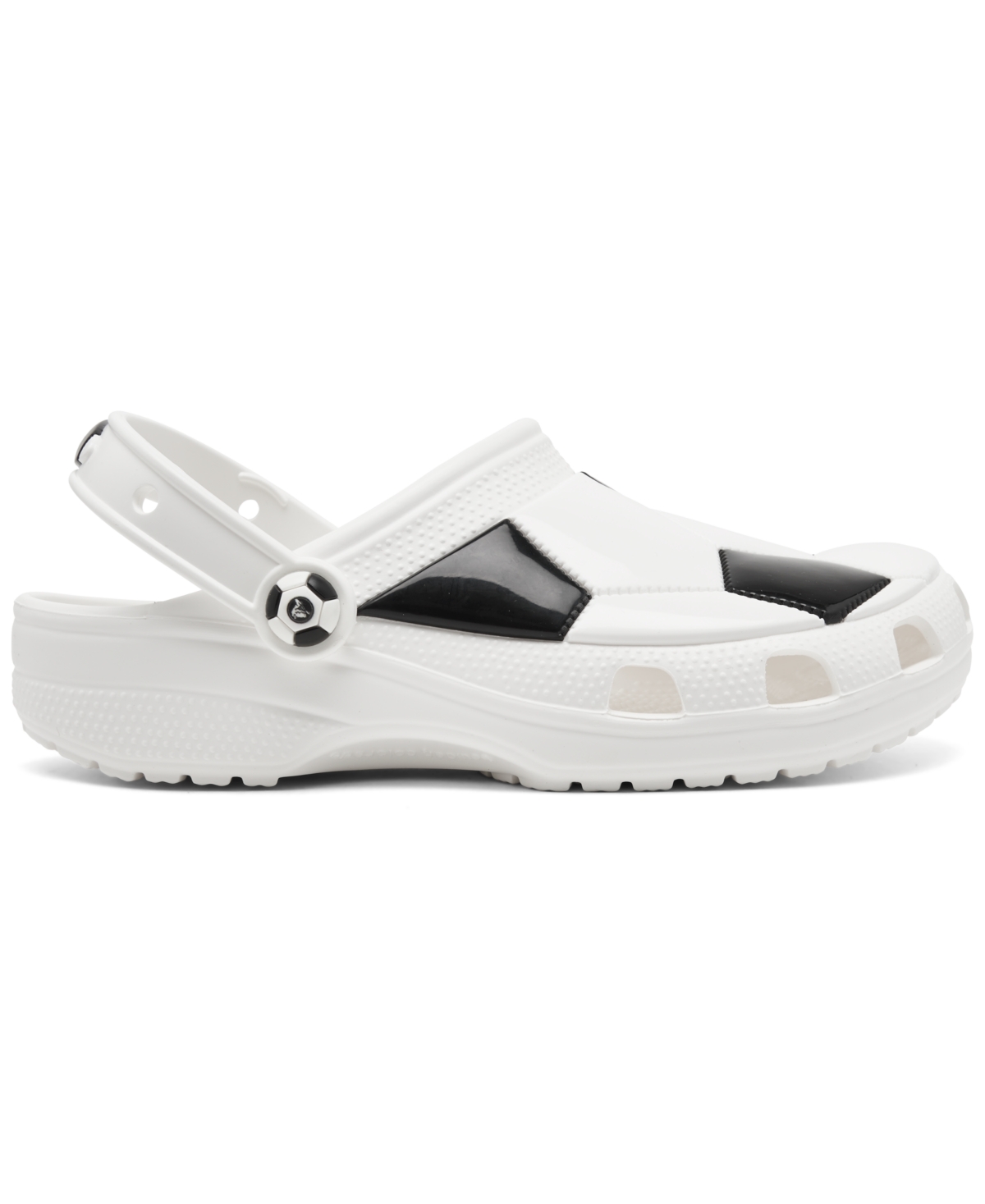 Crocs Big Kids Soccer Classic Clog Sandals From Finish Line In White,black